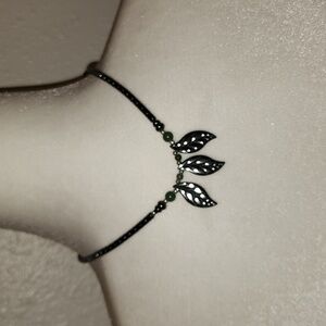 Artisan Gunmetal Gray Hematite bead Statement Necklace 17". 